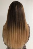 Ombre, glattes Echthaar, Farbe T40218 Nerzblond, Zopf 40 cm