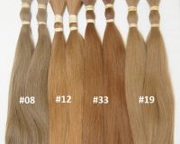 Dunkelaschblond gewelltes Echthaar, Farbe 08, 40cm, 10 Strhnen