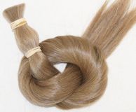 Dunkelaschblond gewelltes Echthaar, Farbe 08, 40cm, 10 Strhnen