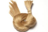 Dunkelgoldblonder loser Echthaarzopf Farbe 16 Zopf 60 cm 100 g